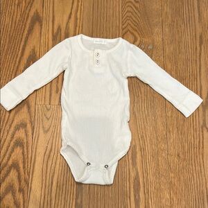 Jamie Kay White Organic Ribbed bodysuit 3-6M